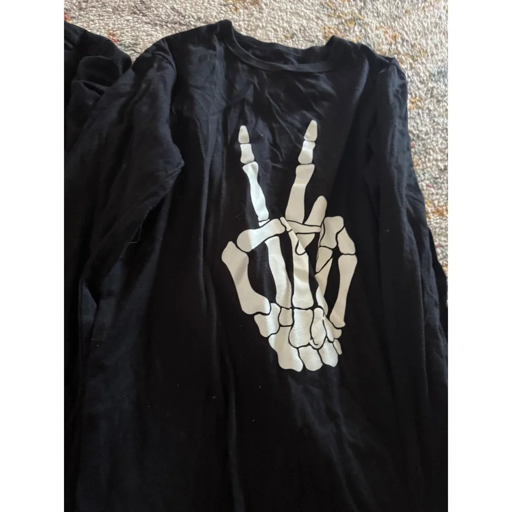 The Childrens Place Boys XXL 16 Skeleton Basketball Skeleton Halloween Tees 2pk